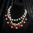 Vaamika Gold Plated Pearl And Crystal Necklace