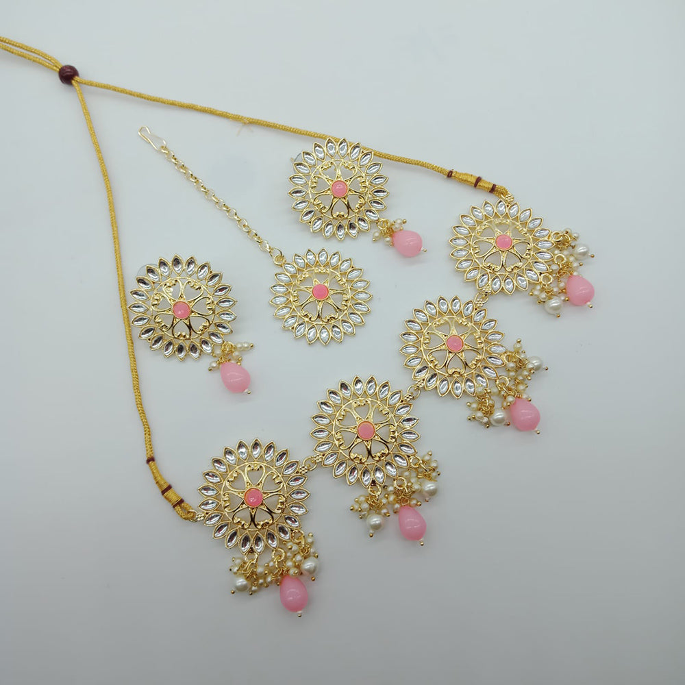 Vaamika Gold Plated Kundan Stone Necklace Set