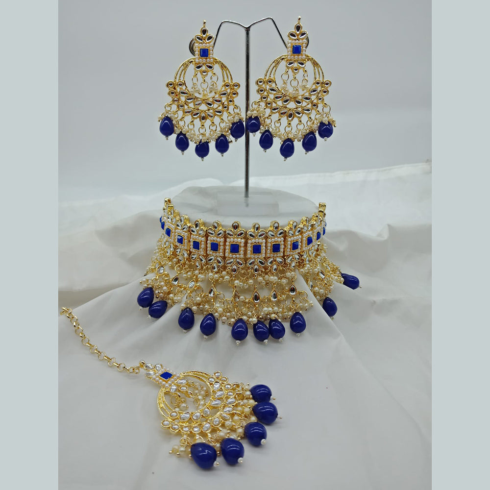 Vaamika Gold Plated Kundan Stone Necklace Set