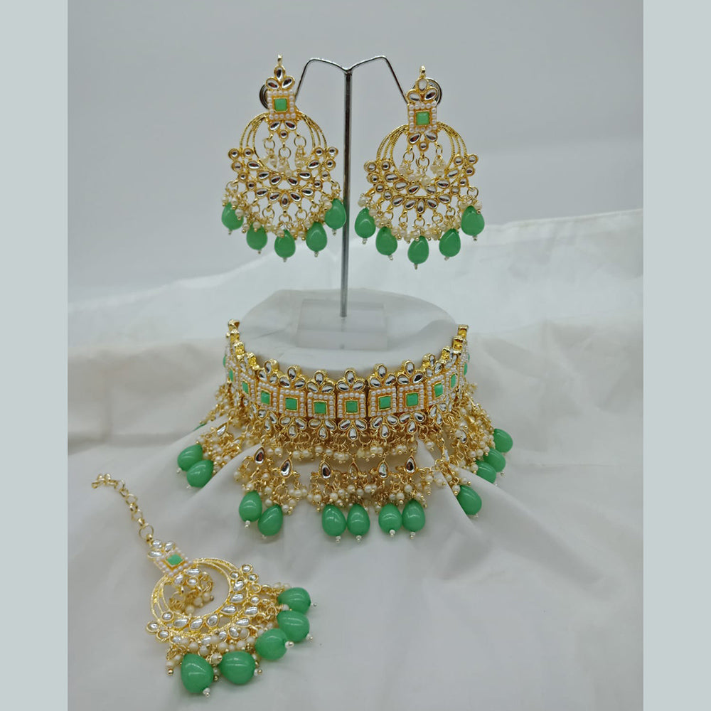 Vaamika Gold Plated Kundan Stone Necklace Set