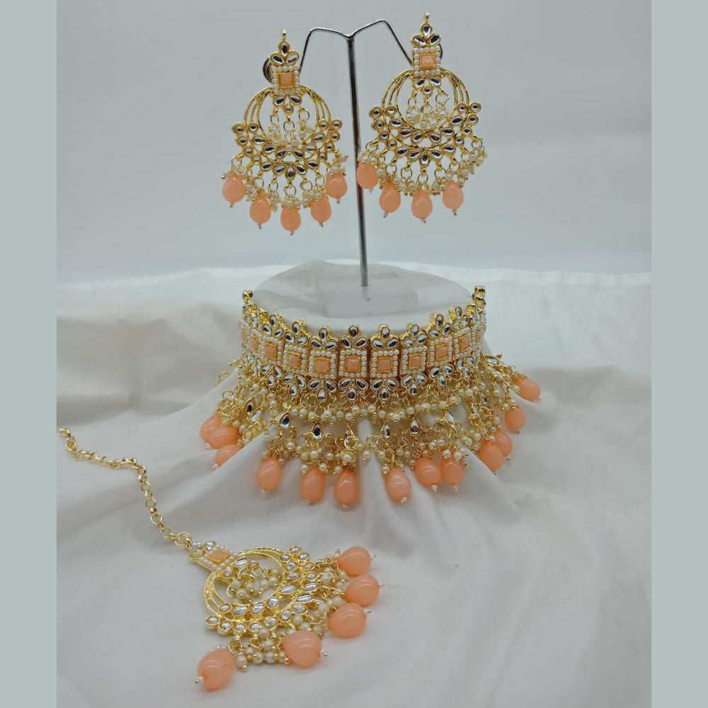 Vaamika Gold Plated Kundan Stone Necklace Set