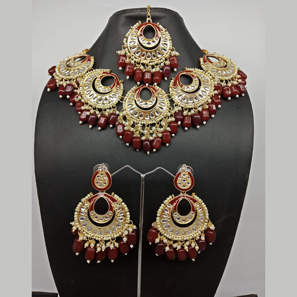 Vaamika Gold Plated Kundan Stone Necklace Set