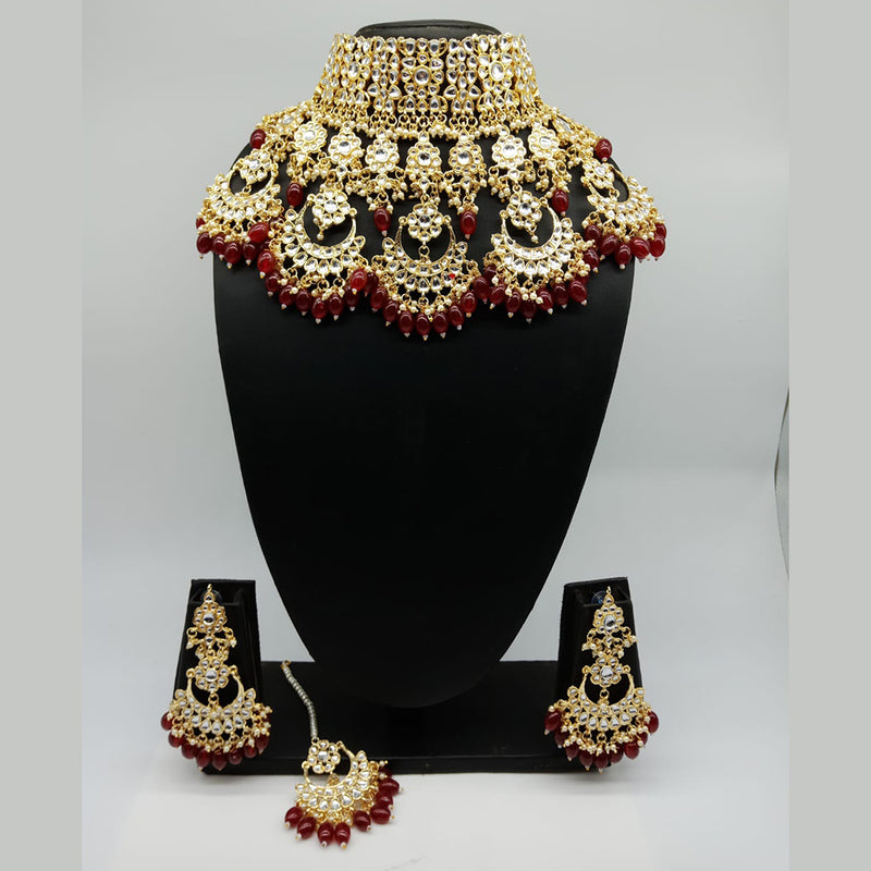 Vaamika Gold Plated Kundan Stone Necklace Set