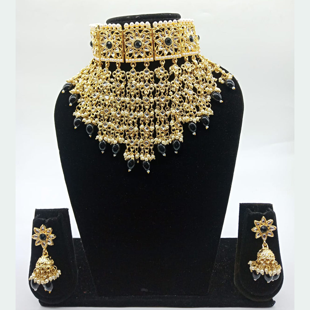 Vaamika Gold Plated Kundan Stone Necklace Set