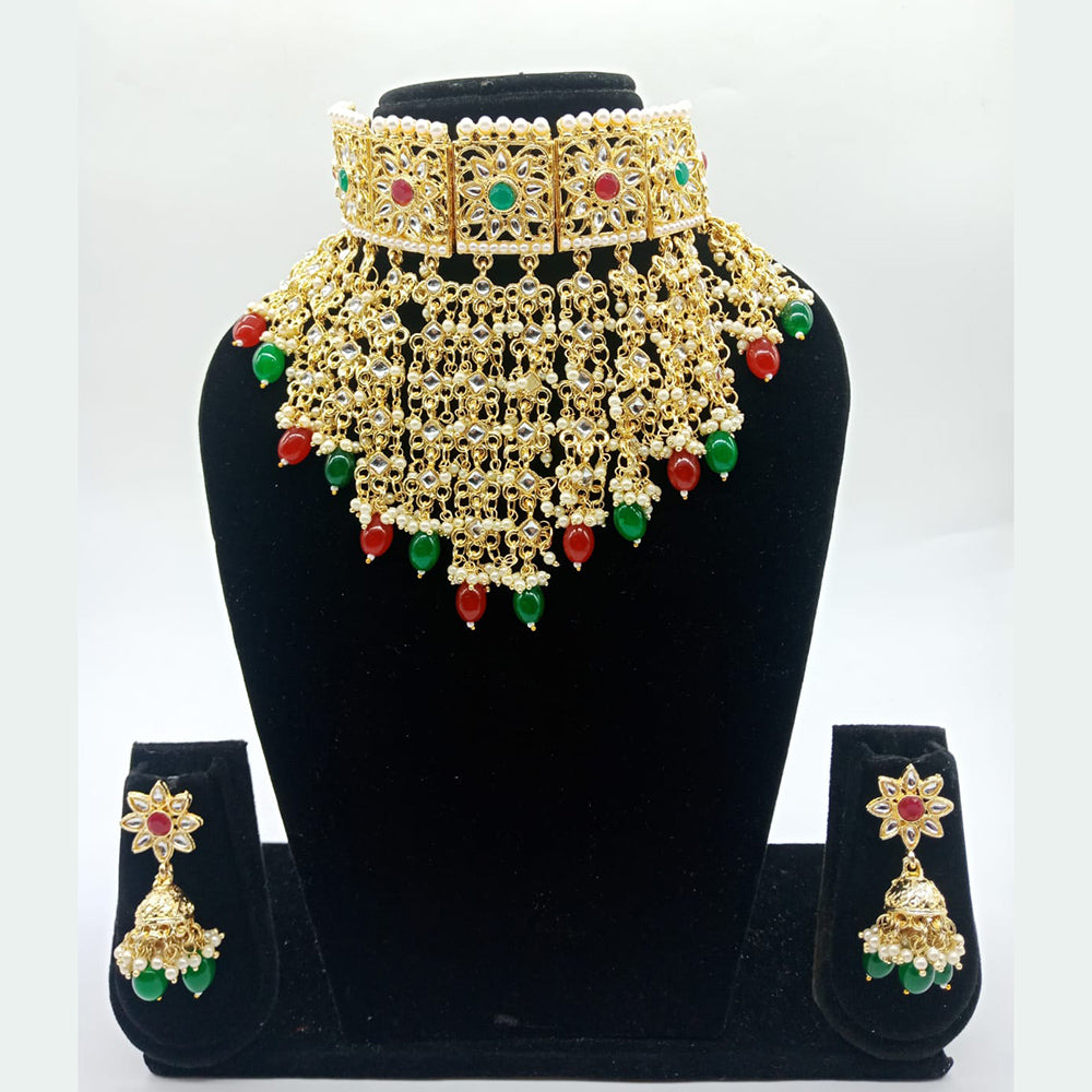 Vaamika Gold Plated Kundan Stone Necklace Set