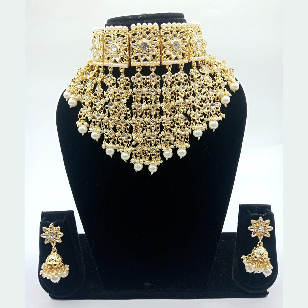 Vaamika Gold Plated Kundan Stone Necklace Set