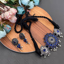 Vaamika Oxidized Plated Kundan Stone Necklace Set