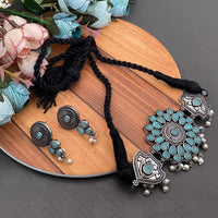 Vaamika Oxidized Plated Kundan Stone Necklace Set