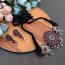 Vaamika Oxidized Plated Kundan Stone Necklace Set