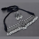 Vaamika Oxidized Plated Kundan Stone Necklace Set