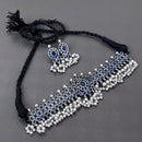 Vaamika Oxidized Plated Kundan Stone Necklace Set