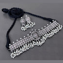 Vaamika Oxidized Plated Kundan Stone Necklace Set