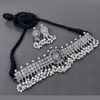 Vaamika Oxidized Plated Kundan Stone Necklace Set