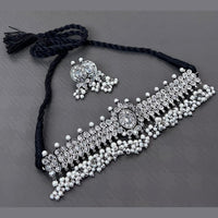 Vaamika Oxidized Plated Kundan Stone Necklace Set