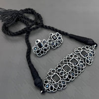 Vaamika Oxidized Plated Kundan Stone Necklace Set