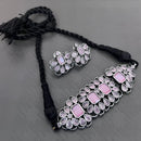 Vaamika Oxidized Plated Kundan Stone Necklace Set