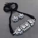 Vaamika Oxidized Plated Kundan Stone Necklace Set