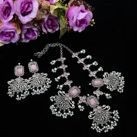 Vaamika Oxidized Plated Kundan Stone Necklace Set