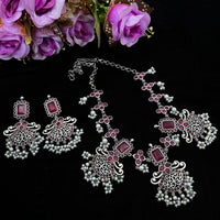 Vaamika Oxidized Plated Kundan Stone Necklace Set