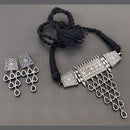 Vaamika Oxidized Plated Kundan Stone Necklace Set