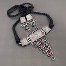 Vaamika Oxidized Plated Kundan Stone Necklace Set