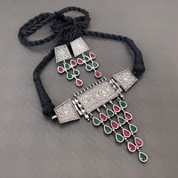 Vaamika Oxidized Plated Kundan Stone Necklace Set