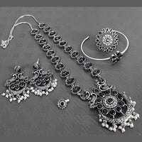 Vaamika Oxidized Plated Kundan Stone Necklace Set