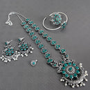 Vaamika Oxidized Plated Kundan Stone Necklace Set