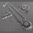 Vaamika Oxidized Plated Kundan Stone Necklace Set