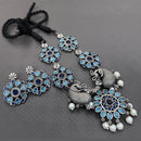 Vaamika Oxidized Plated Kundan Stone Necklace Set