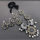 Vaamika Oxidized Plated Kundan Stone Necklace Set