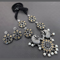 Vaamika Oxidized Plated Kundan Stone Necklace Set