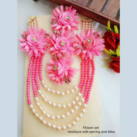 Gold  Plated Pearl Long Necklace Set