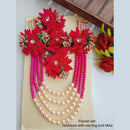 Gold  Plated Pearl Long Necklace Set