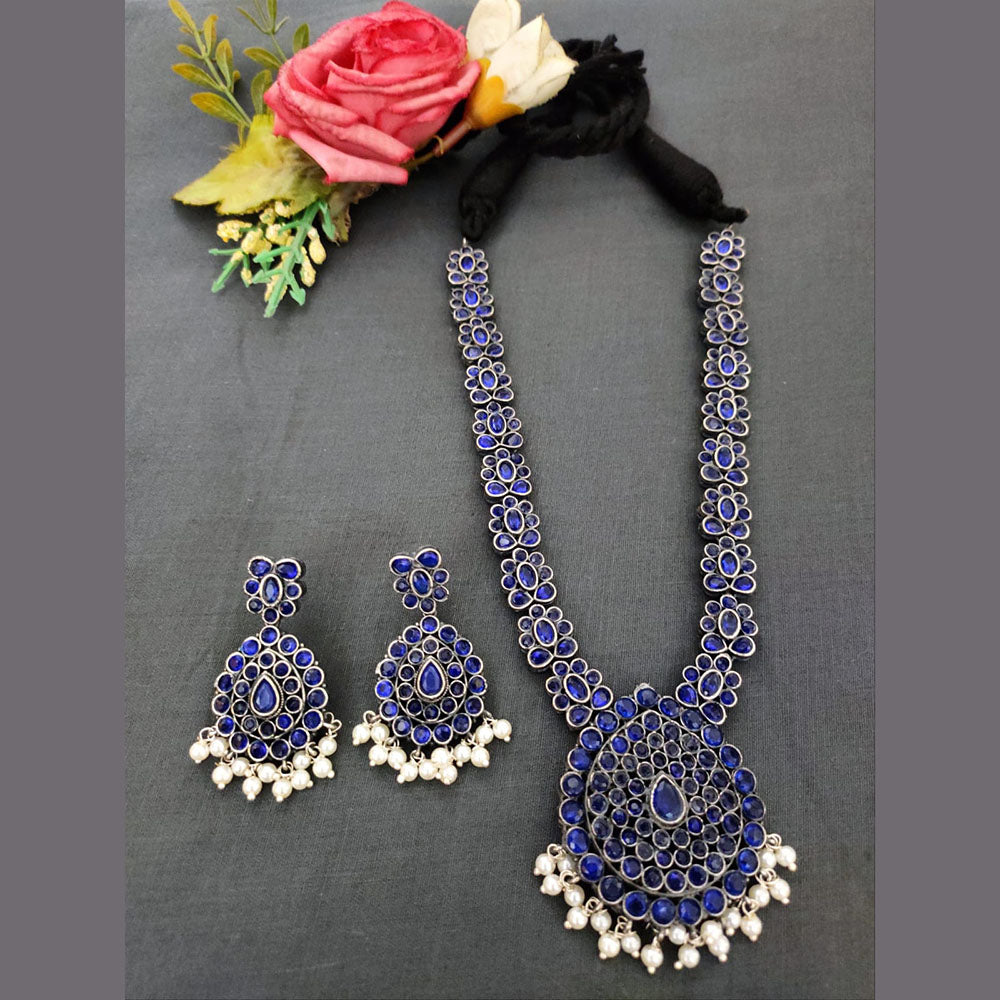Oxidised Plated Kundan Stone Necklace Set