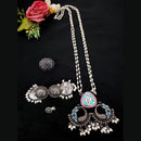 Vaamika Oxidized Plated Kundan Stone Necklace Set