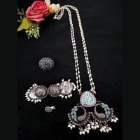 Vaamika Oxidized Plated Kundan Stone Necklace Set