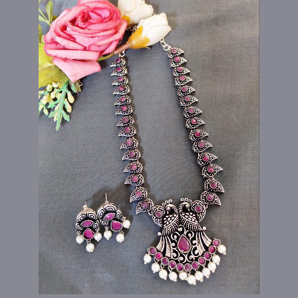 Pota Stone Oxidized Plated Necklace Set