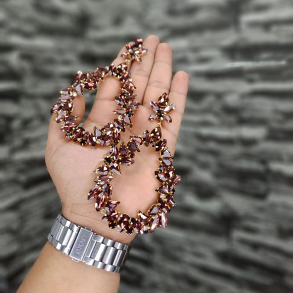 Gold Plated Crystal Stone Dangler Earrings