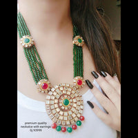 Vaamika Gold  Plated Kundan Stone Long Haram Necklace Set