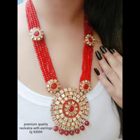 Vaamika Gold  Plated Kundan Stone Long Haram Necklace Set