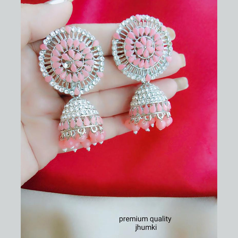 Vaamika Austrian Stone & Beads Jhumkis Earrings