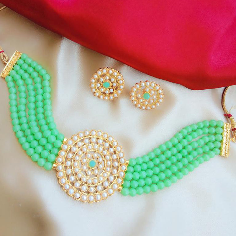 Vaamika Pearl And Beads Choker Necklace Set