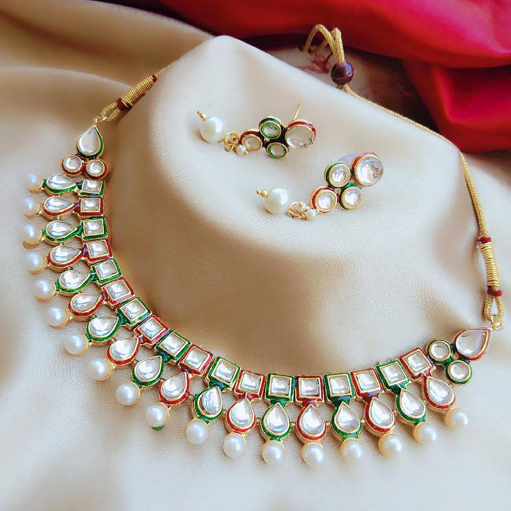 Vaamika Gold Plated Kundan Stone Choker Necklace Set