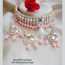 Vaamika Gold Plated Mirror & Beads Choker Necklace Set