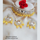 Vaamika Gold Plated Mirror & Beads Choker Necklace Set