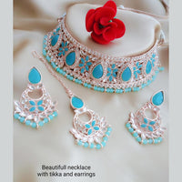 Vaamika Gold Plated Kundan Stone & Beads Choker Necklace Set