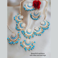 Vaamika Gold Plated Kundan Stone & Beads Choker Necklace Set