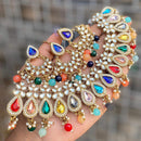 Vaamika Gold Plated Kundan Stone & Beads Choker Necklace Set