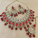 Vaamika Gold Plated Kundan Stone & Beads Choker Necklace Set